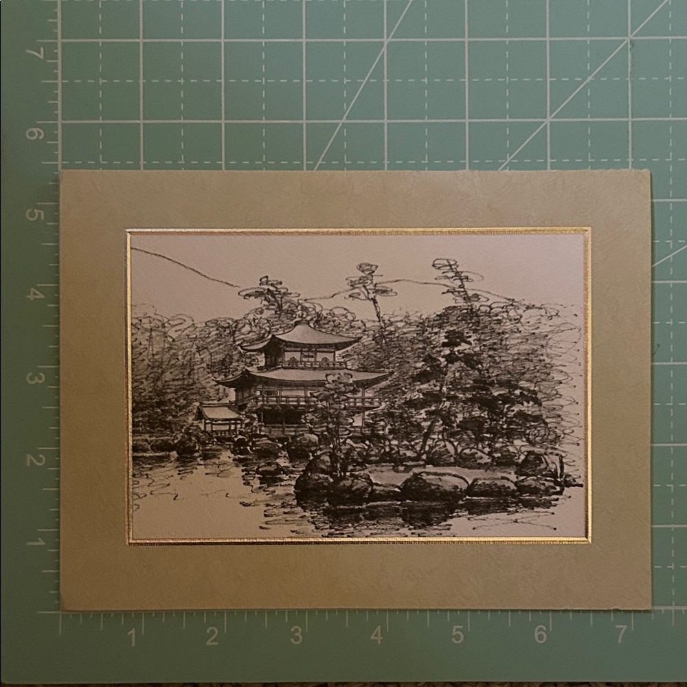 Black and White Landscape Art Printed card